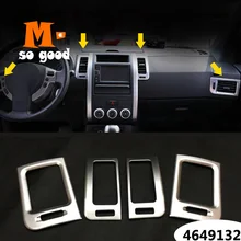ABS Chrome For Nissan X-Trail X Trail T31 2008/09/10/11/12/13 Car Air Conditioner AC Vent Outlet Cover Auto Interior Accessories