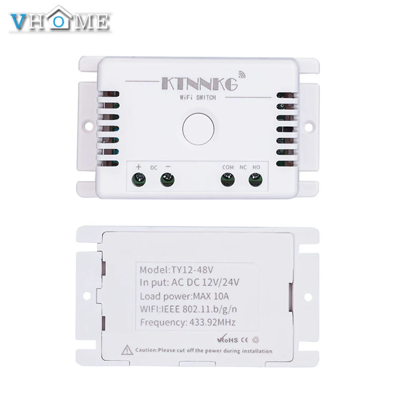 VHome сенсорный пульт дистанционного управления, беспроводной 2,4g wifi+ RF 433MHz релейный приемник источник питания 90 v-250 v 10A Smart Life APP - Цвет: Only receiver