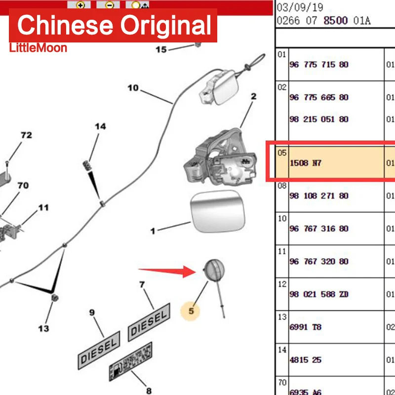 Топливный бак Внутренняя крышка топливного бака 1508N7 9687552880 для peugeot 301 308 2008 508 RCZ Citroen C3 C5 Elysee