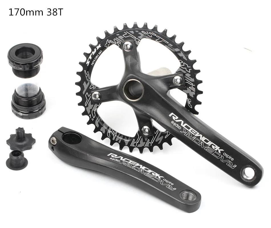 Велосипедная кривошипная цепь 104BCD MTB велосипед шатун алюминиевый сплав с дном 170 мм кривошипная черная 32T 34T 36T 38T пластина