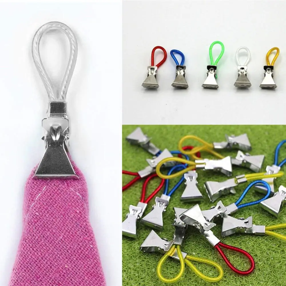 5 Pcs Metal Towel Clip Convenient Bath Towel Clip Beach Towel Clip Plastic Color Rope Clip Home Daily Use 46* 16mm