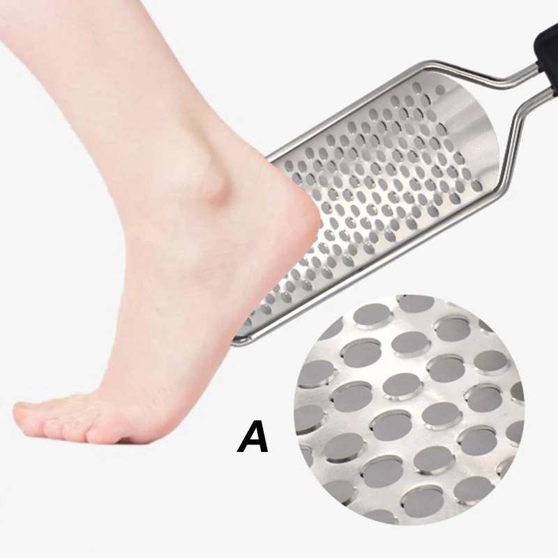 Râpe à pieds pour pédicure, râpe à pieds colossale, épurateur Pro en acier inoxydable, lime à callosités pour pieds secs et humides