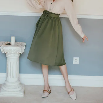 

Chiffon Long Skirt Summer Skirts Womens High Waist Faldas Mujer Moda 2020 Casual Solid