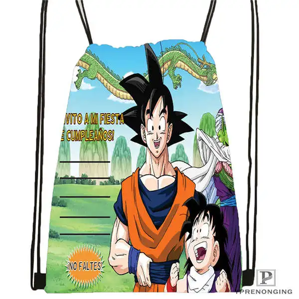 Drawstring Backpack Индивидуализированный Жемчуг дракона аниме походная сумка на шнурке милый рюкзак для детей(черная спинка) 31x40 см#180531-03-55 - Цвет: Drawstring Backpack
