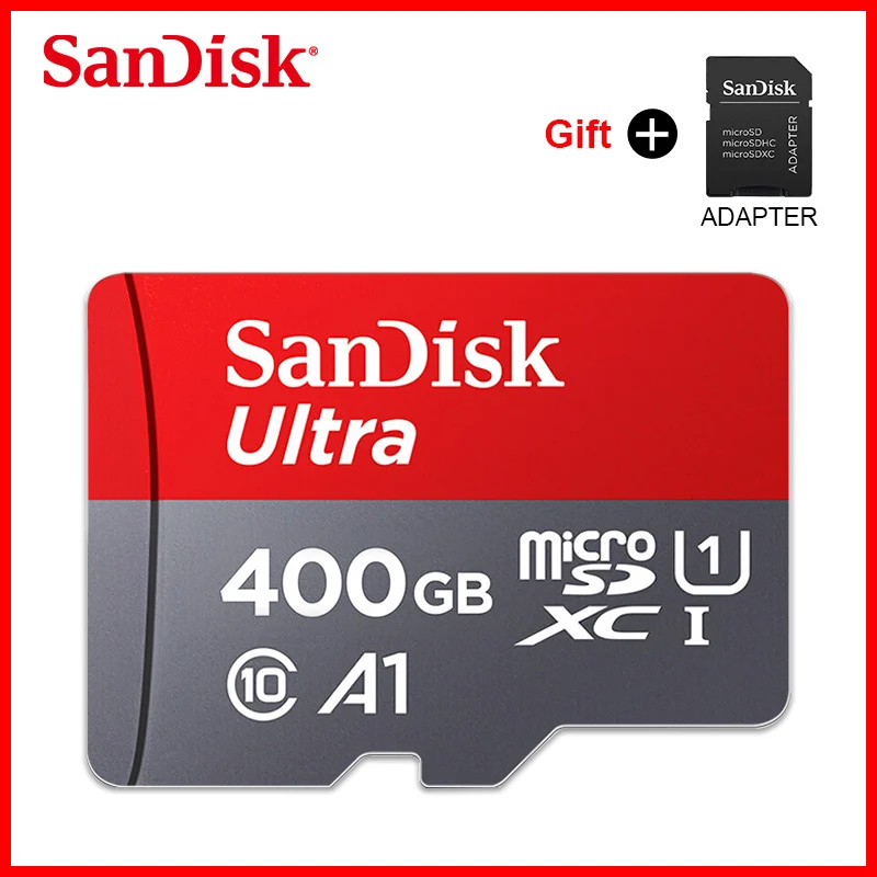 Карта памяти SanDisk ultra, 256 ГБ, 200 ГБ, 128 ГБ, 64 ГБ, 400 гб, SDXC, Micro SD карта, 32 ГБ, 16 ГБ, microSD/TF карта, флеш-карта cartao de memoria - Емкость: 400GB