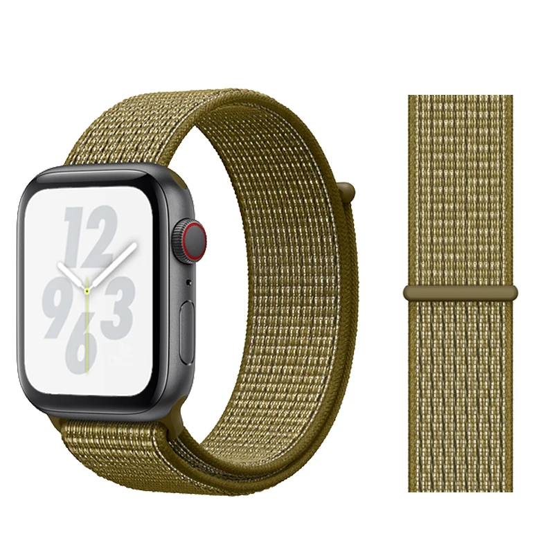 Спортивный ремешок для Apple watch 42 мм 38 мм correa 5 4 44 мм 40 мм Iwatch series 3 2 ремешок для часов браслет дышащие аксессуары - Цвет ремешка: 21- Olive Flak