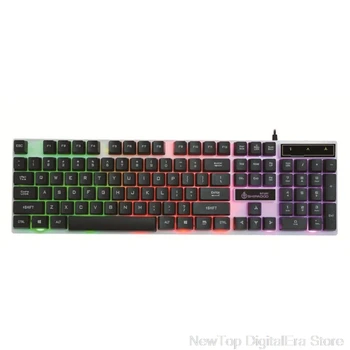 

USB Computer Wired Keyboard Colorful Backlit Game Rainbow Glow Floating Button Jy17 20 Dropship