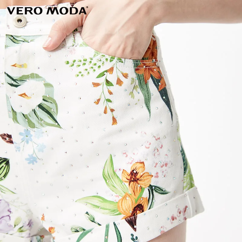 Vero Moda женские джинсовые шорты в пляжном стиле с высокой талией и принтом Стразы | 319243533
