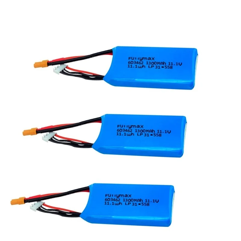3S 11.1V Lipo Battery For XK X450 FPV RC Airplanes Spare Parts Accessory 1100mAh 1300mAh 11.1V replace Batteries For X450 1Pcs