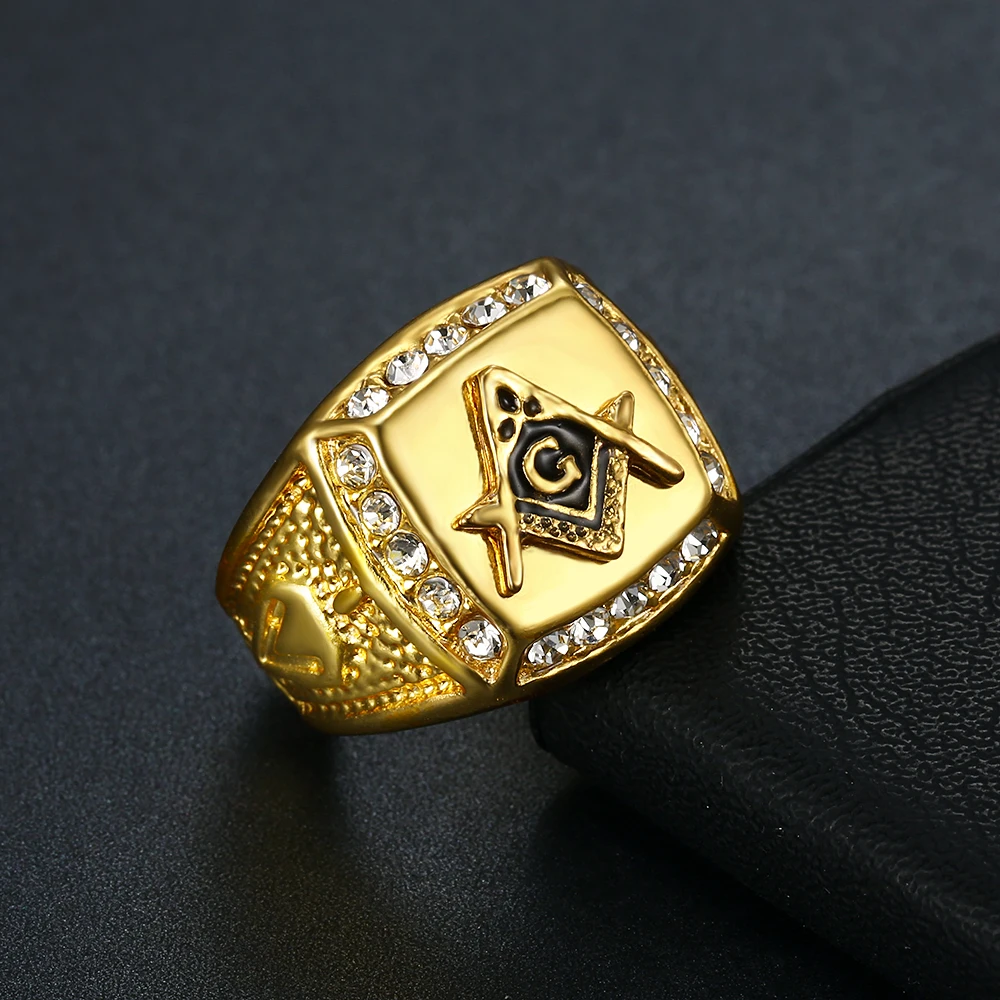 Мужские ювелирные изделия в стиле панк 2019 Новая Винтажная Золотая печать символ