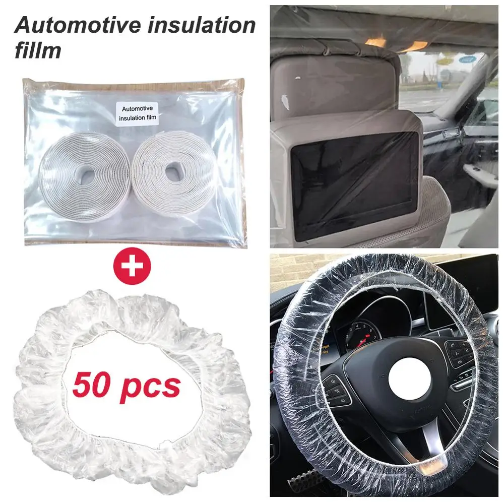 

PVC Steering Wheel Cover Isolation Film 1.4*1.8M Auto Taxi Isolation Film Car Full Surround Protective Cover Net Cab Front and R