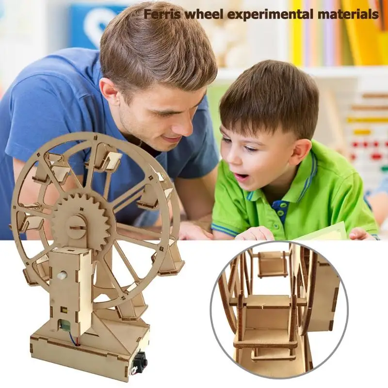 buy  DIY Wooden Ferris Wheel Model Materials Kit Science Experiment Assemble Toy children's imagination 