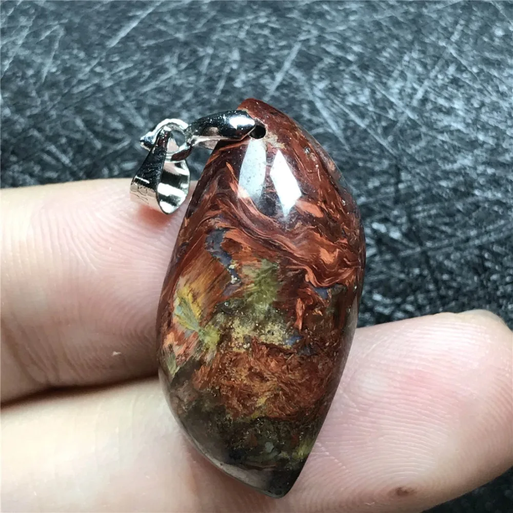 Натуральная красная подвеска Pietersite для женщин и мужчин, в виде лошадиного глаза, ювелирный камень, 28x14x7 мм, бусины, серебряная подвеска, ювелирное изделие AAAAA