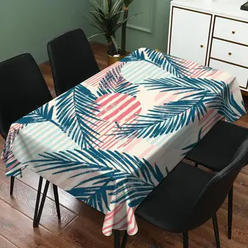 

Rectangle Tropical Plants Table Cloth Waterproof Linen Color Home Decoration Tablecloth for Placemat Desk Table Cover Sofa Cloth