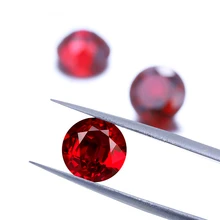 

Pirmiana Loose Gemstone Round Briliant Cut Lab Grown Pigeon Blood Gems for Diy Jewelry Making Rings Necklaces