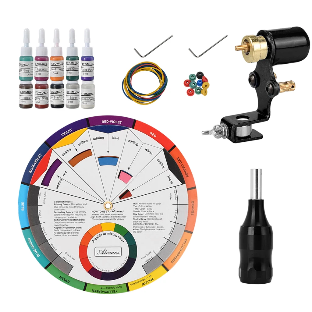 Tattoo Machine Kit for Tattoo Artists, for Eyebrow Eyeliner Lip Makeup Beauty Tool - Select Colors