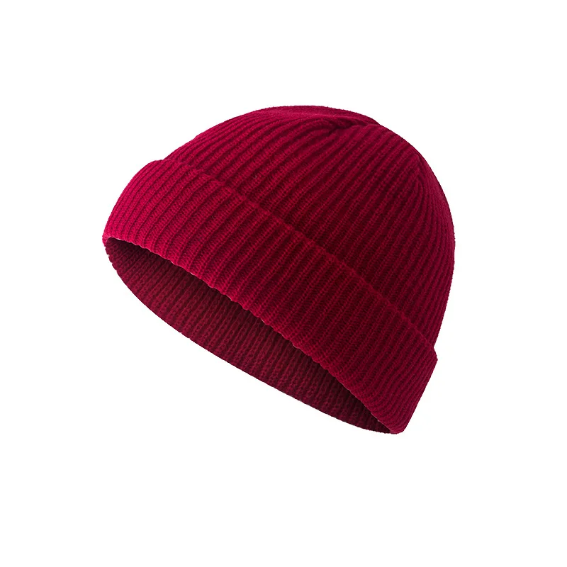 Осень и зима ретро купол теплая короткая шерсть Baotou Дыня шапка вязаная шапка холодная Кепка мужские и женские полосатые зимние шапки для женщин - Цвет: W4