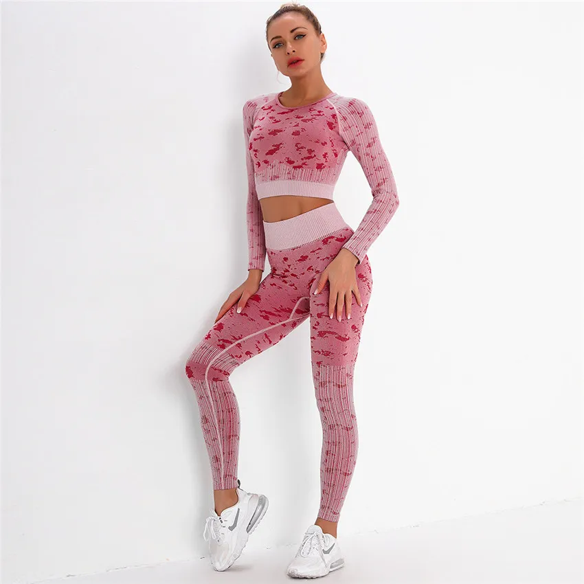 Winter New Ocean Seamless Ombre Women Yoga Set manica lunga Crop Top  allenamento Leggings abbigliamento da palestra abbigliamento Fitness abiti  da Yoga - AliExpress Sports \u0026 Entertainment