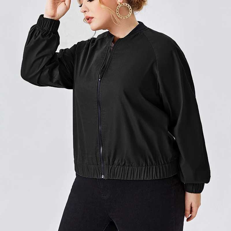 Magro Sólido Feminino Tamanho Grande Bombardeiro Jaqueta Primavera Outono Beisebol Roupas Finas Boutique Casual Miss Blusão Cabolsa 2022 10 High Quality Moda Feminina