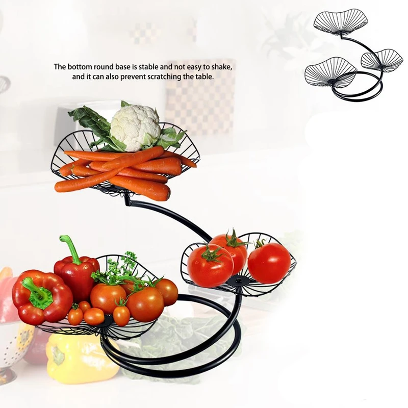 Fruit and Vegetable Fruit Plate Storage Three-Layer Fruit Basket Living Room Home