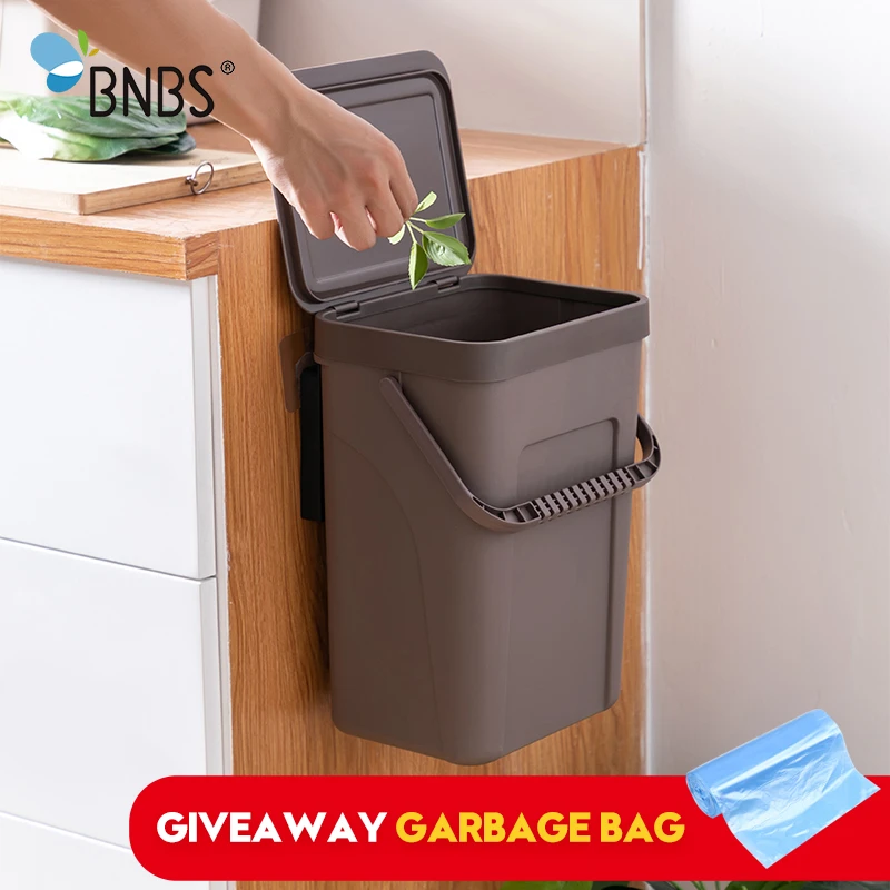 Bnbs Trash Can Kitchen Wall Mounted Garbage Bin Gift Garbage Bag Zero