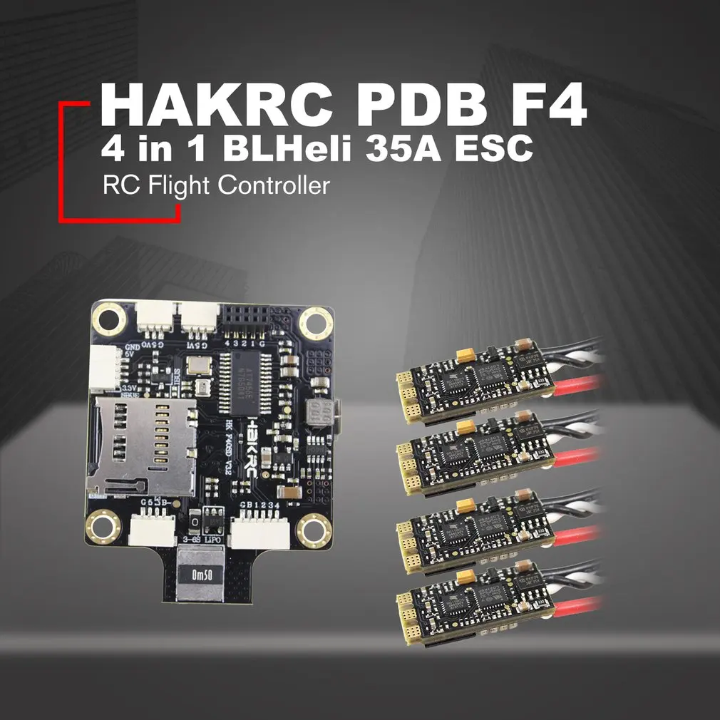 HAKRC PDB F4 Контроллер полета Betaflight OSD с 4 в 1 BLHeli 35A ESC для радиоуправляемого дрона FPV гоночные запчасти аксессуар