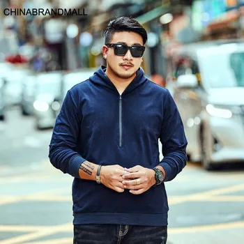 

Tide Brand Tide Fat Man Big size Men's Wear Leisure Loose Plus Fat Plus Dawith Hat Sweater Season