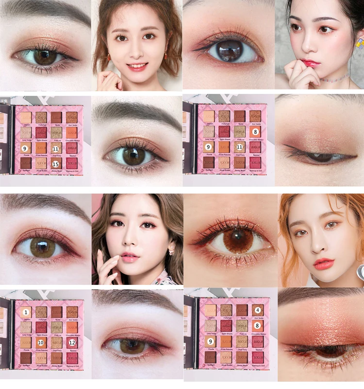 2019 Makeup Private Label 16 Color Eyeshadow Matt Shimmer Eyeshadow