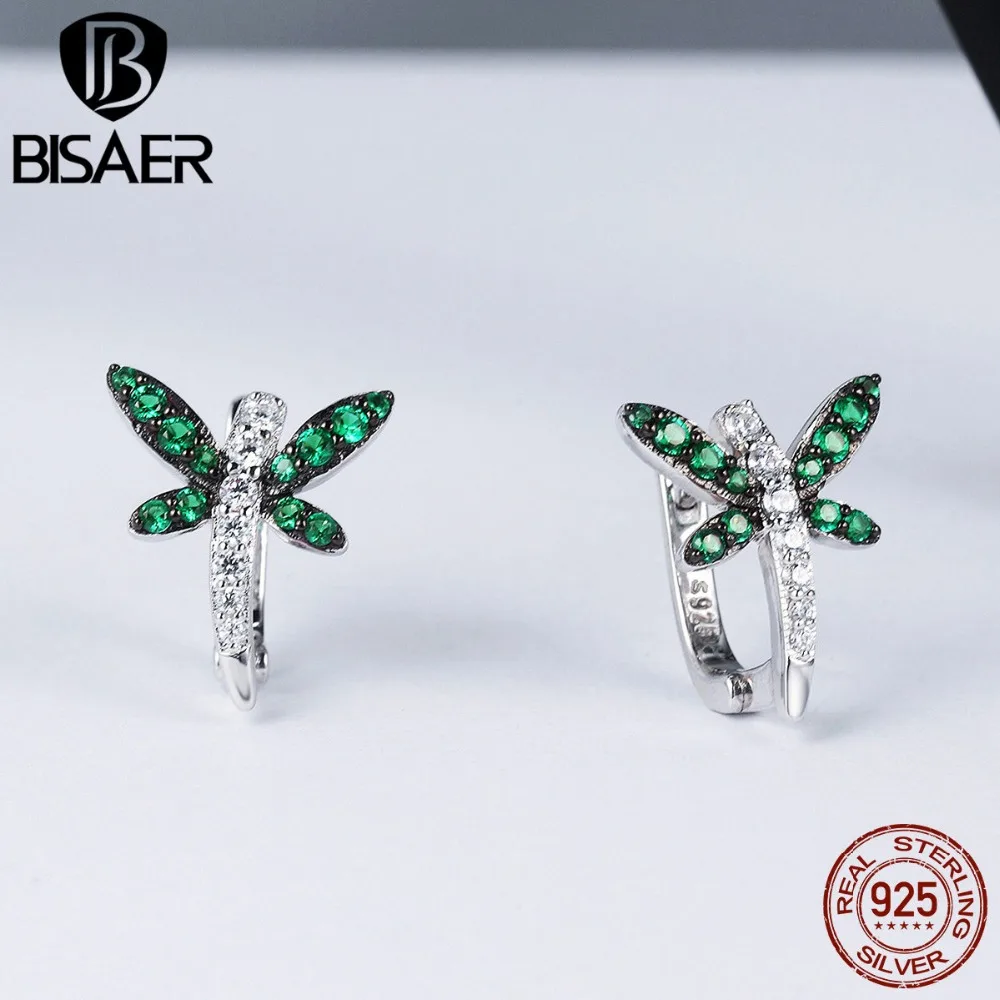 Najtaniej Gorąca sprzedaż oryginalna 925 Sterling Silver Dragonfly szepty CZ stadniny kolczyki dla kobiet srebro Fine Jewelry Brincos GXE186