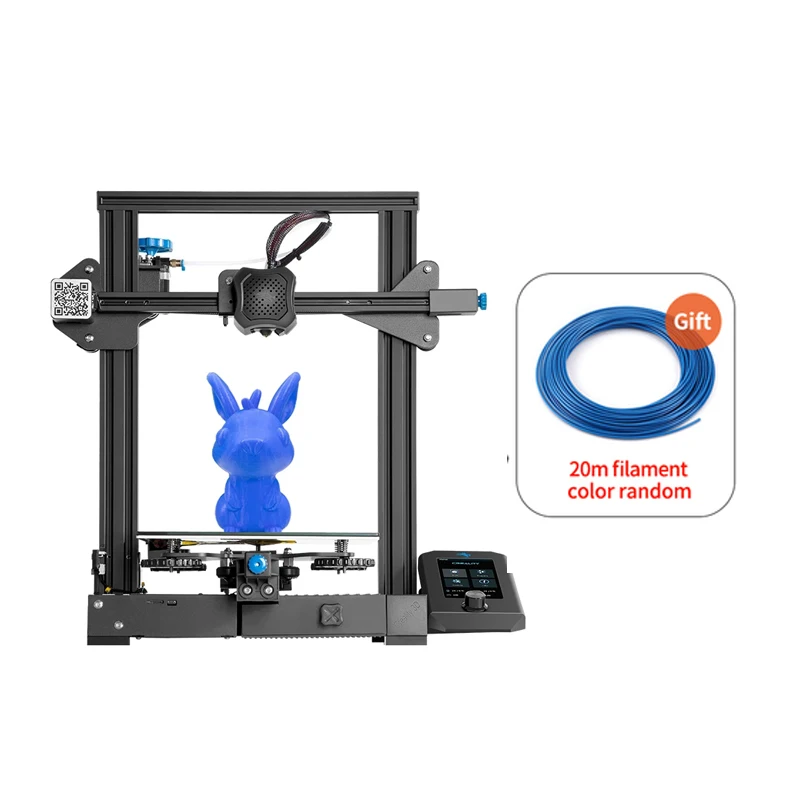 Creality Ender-3 V2 3D Printer FDM Printing Kit Upgraded Silent Motherboard Glass Bed 4.3 Inch Color Lcd Sensor Resume Printing 