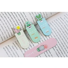 3 шт./компл. свежий милый кактус магнитные закладки для книг школьные канцелярские принадлежности