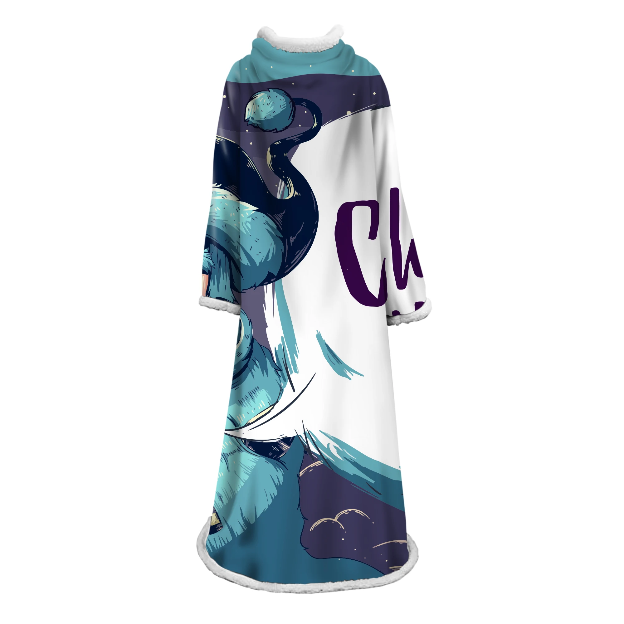 

Christmas Long Shaggy Warm Big Super Soft Throw Blanket Elegant Cozy Fluffy Sherpa With Large Sleeves For Air Fonditioning BS55