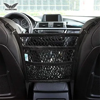 

ALLSECTING Car Mesh Organizer Black Backseat Storage Net Bag Car Storage Bag Pocket Cage Nylon Mesh Driver Netting Pouch