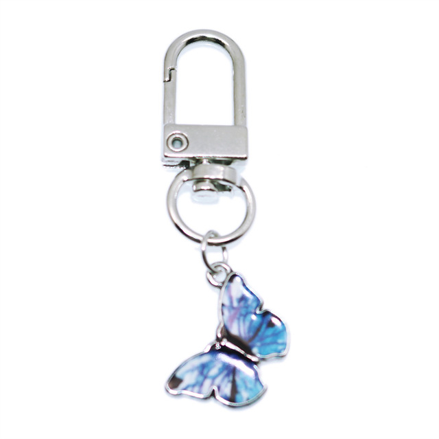 Styles Enamel Colorful Butterfly Pendant Keychain Insects Car Key Rings Women Bag Accessories Jewelry Christmas Xmas Gifts