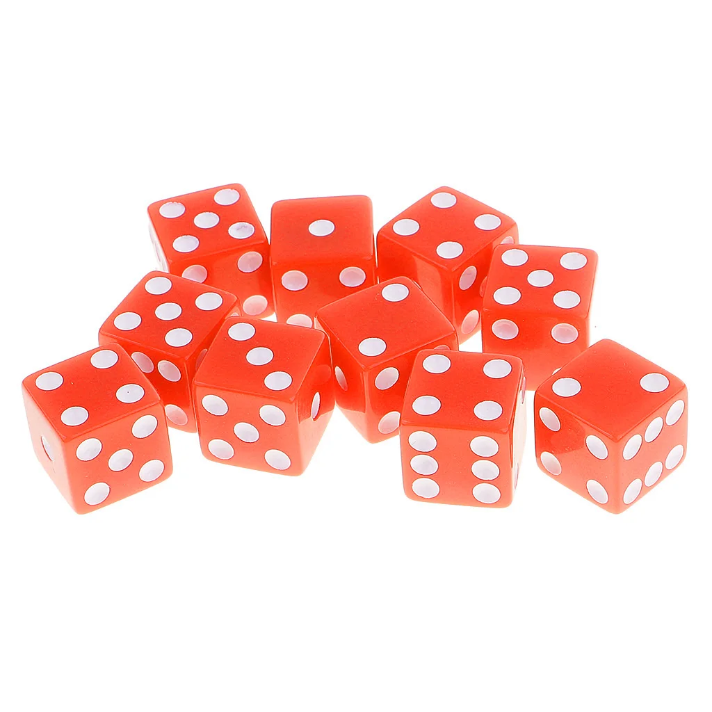 Set/10pcs Six Sided D6 Digital Dice Party Gaming Dice D&D RPG Board Game Parties Board Game Dices Polyhedral Dices