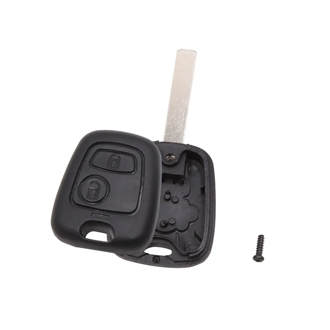 Key Case Auto 2 Buttons Uncut Insert Key Fob Case Remote Control Shell Car Accessories for Peugeot 106 107 206 207 306 307
