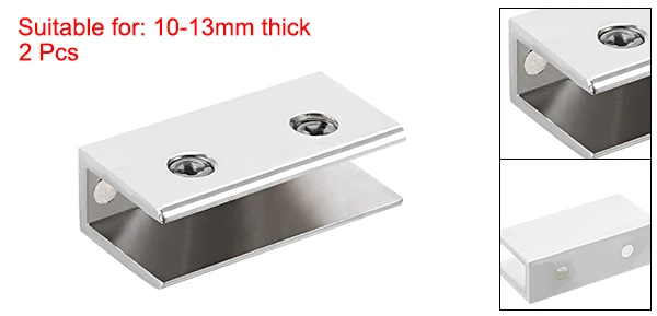 Large 10-12mm 2pcs Uxcell 2/4/8 шт. Стекло кронштейны для полок регулируемый браслет из цинкового сплава держатель прямоугольник для 7-10/7-11/8-10/10-12/10-3 мм толщиной - Цвет: Large 10-12mm 2pcs