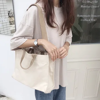 

New Large - Volume, Very Simple Wind, Single - Shoulder Canvas Bag.