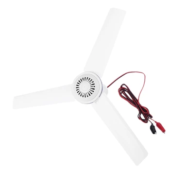 

12V Mute Ceiling Fan 19.6inch Silent Camping Tent Hanging Fan without Switch for Outdoor Hiking Bed Home Picnic BBQ