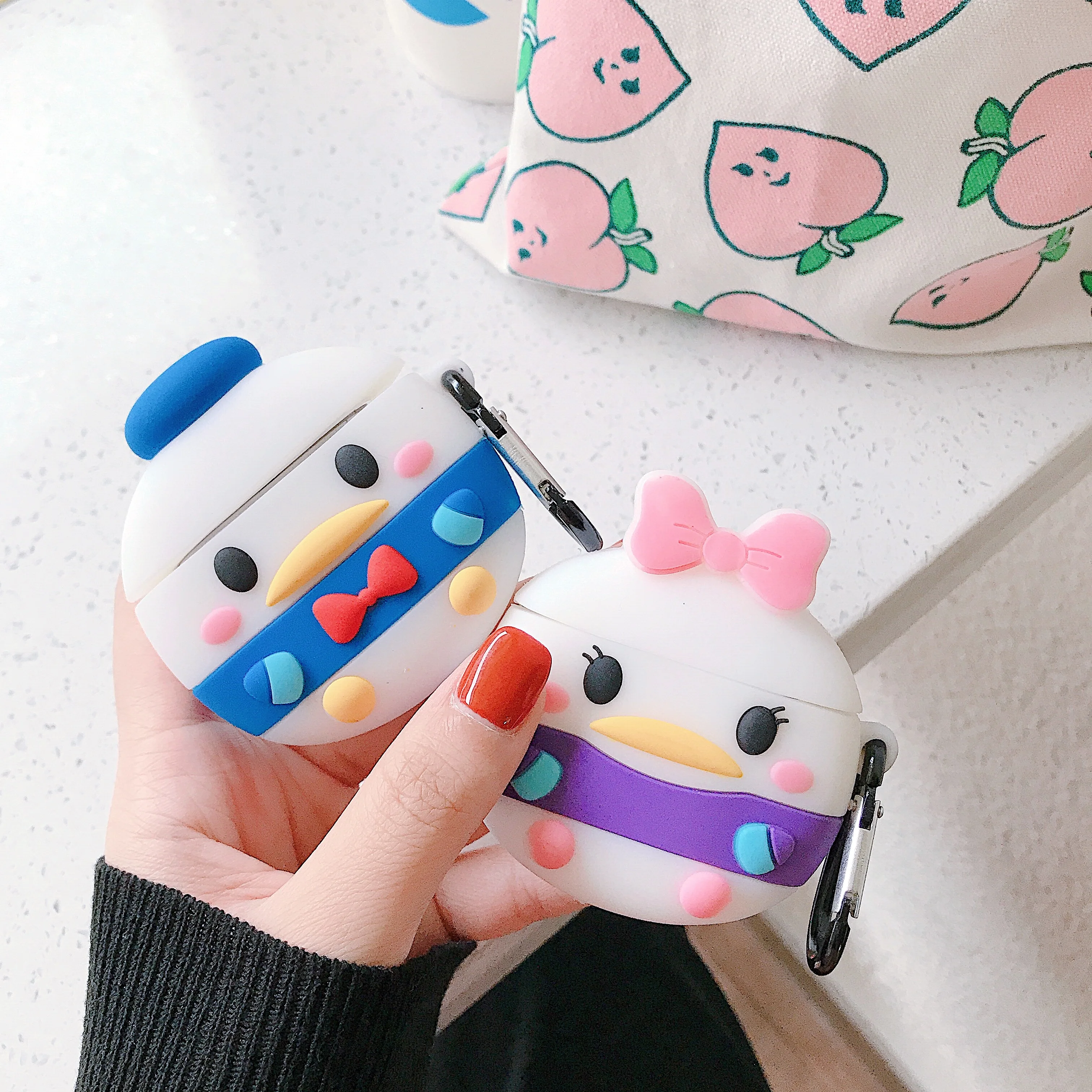 

New cute For Airpods case Cartoon Duck earphone case fashion Wireless Bluetooth for airpods Charging Box case bag