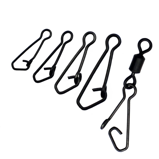 Fishing Tackles Hooked Snap Wire Leader Sinker Swivel Lure Connector Black  Clips