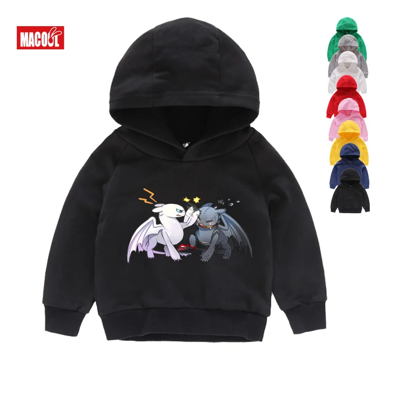 kids hoodie sweatshirt toddler baby girl clothes Cartoon White Hoodies for Boys Girls Toothless Winter Top winter clothes - Цвет: Hoodies14