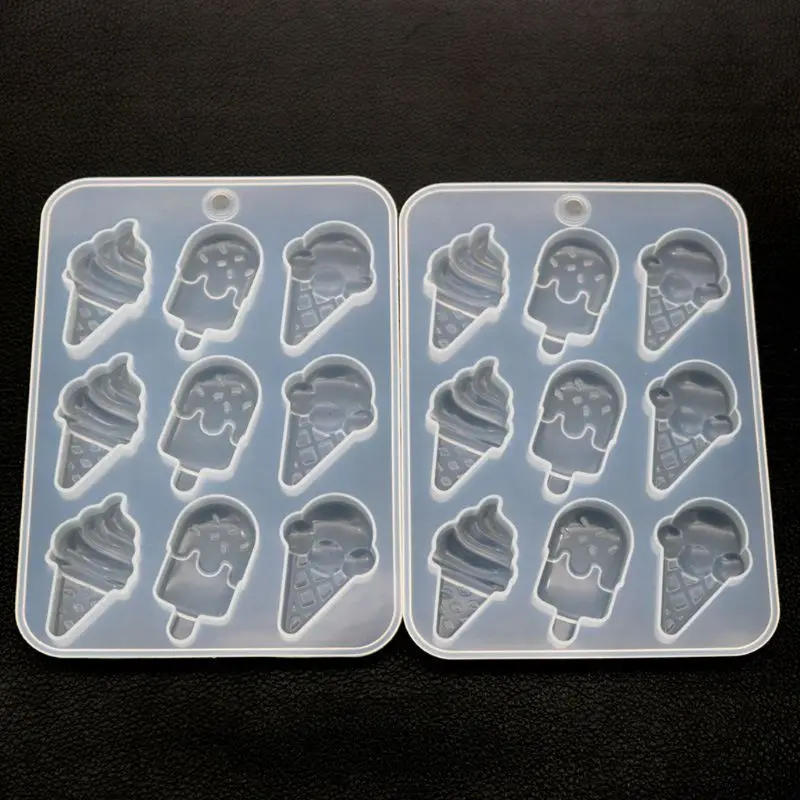 Ice Cream Popsicle Cute Food Keychain Pendant Silicone Resin Mold Jewelry Tools