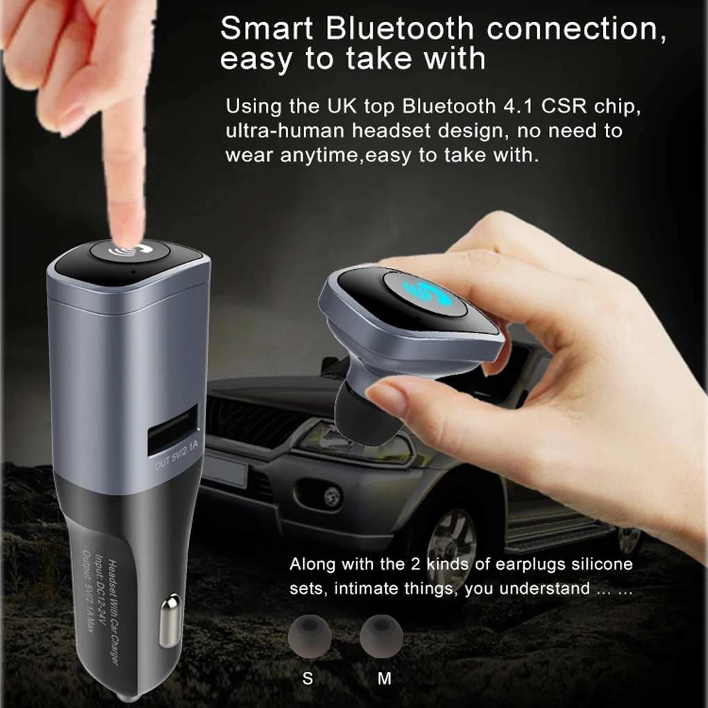 Bluetooth умное автомобильное зарядное устройство Hands Free Kit/гарнитура w/AUX аудио выход подавление шума Авто безопасный Вождение наушники