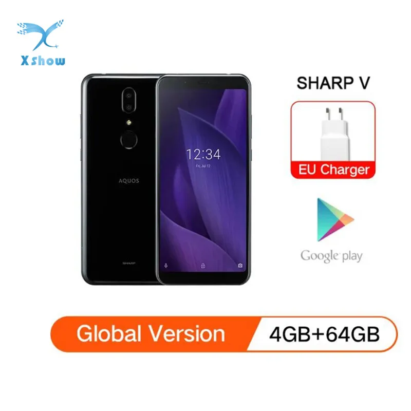 Смартфон глобальная версия Sharp AQUOS V 4 + 64 ГБ 5 9 дюйма FHD 13 МП двойная задняя камера