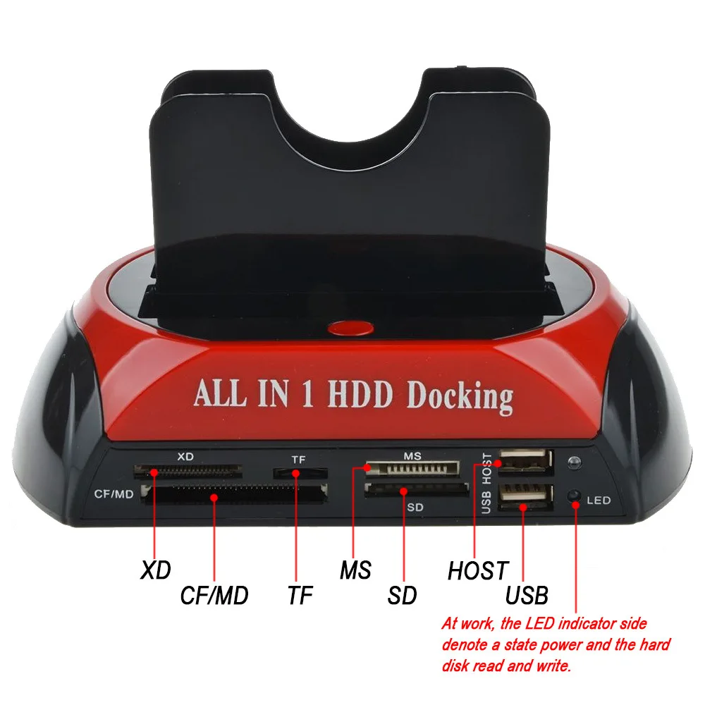 Настольная док-станция USB 2,0 с двойной док-станцией для HDD 2,5 дюймов 3,5 дюймов SATA IDE Hub корпус для настольного компьютера, ноутбука, ПК, офиса