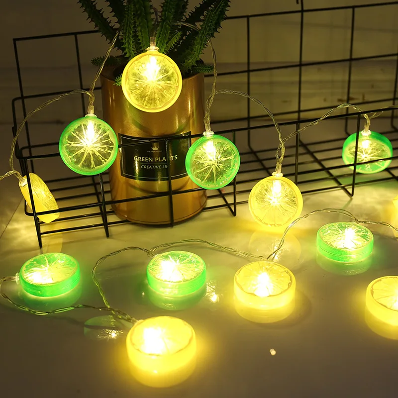 40 LED lemon 2 Для отдыха и вечеринок Декор строка светильник 30/40/50 светодиодный с изображением Луны и звезд, лимон, Волшебная гирлянда светильник на Рождество, на свадьбу, день рождения, на открытом воздухе Декор Светильник - Испускаемый цвет: 40 LED lemon 2