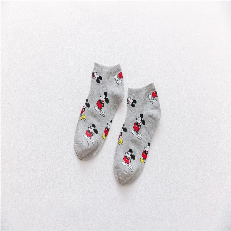light gray Модные брендовые Хлопковые женские носки с героями мультфильмов, милые унисекс носки с принтом «мышь Харадзюку» для скейтбординга, хипстерские забавные носки с животными - Цвет: light gray