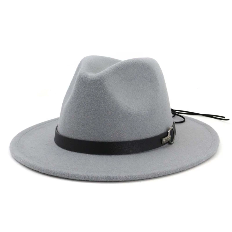Женская широкополая шерстяная фетровая Джаз Fedora шляпы Панамы Стиль Trilby дам игрок