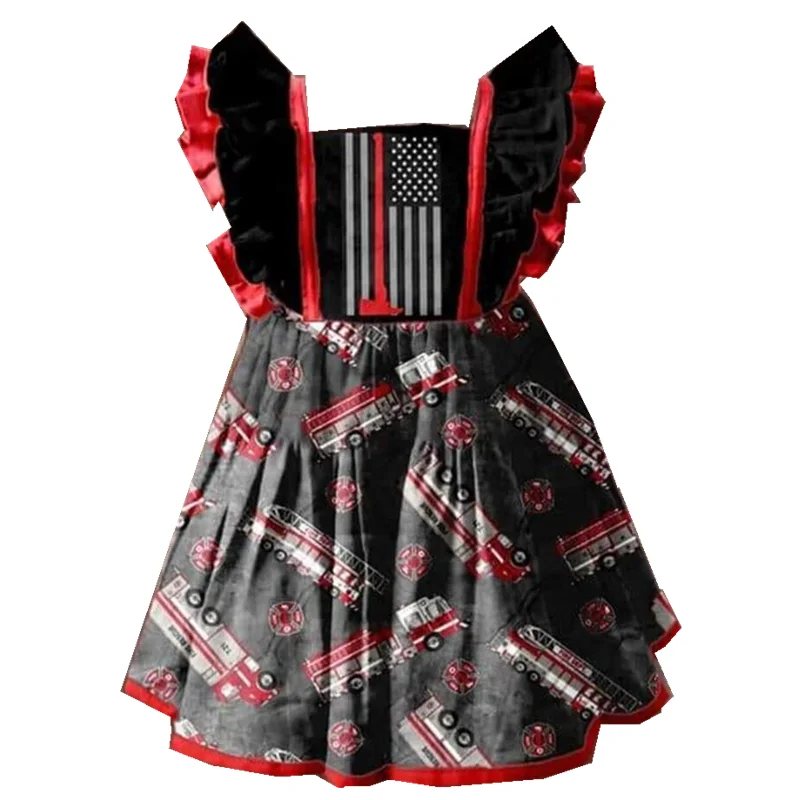 2020 Wholesale Little Girl Summer Sleeveless Red Fire Dress Latest Kid Long Design Baby | Детская одежда и обувь